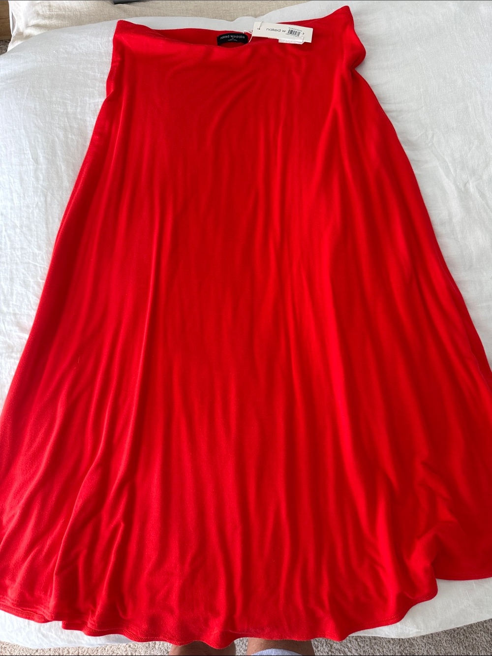 naked wardrobe Red A-Line Maxi Skirt